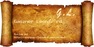 Gaszner Leonárd névjegykártya
