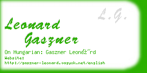 leonard gaszner business card